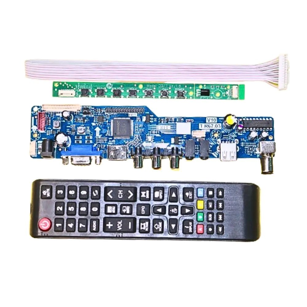 T.R67.03 V10 Universal LED TV Motherboard with Remote & Keypad