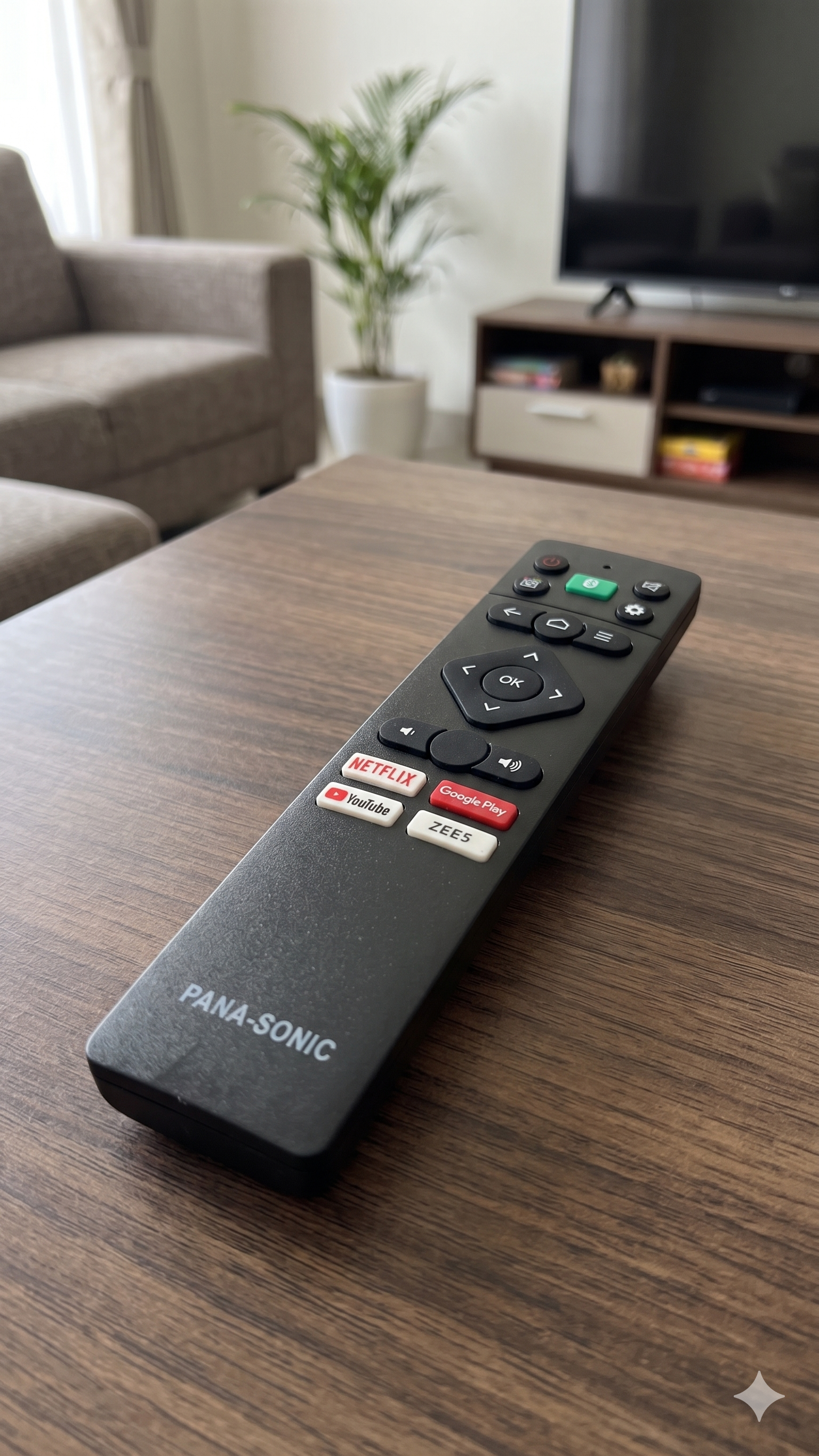 PANA-SONIC Smart Android TV Replacement Remote Control with Netflix, YouTube, Google Play, and ZEE5 Keys